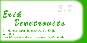 erik demetrovits business card